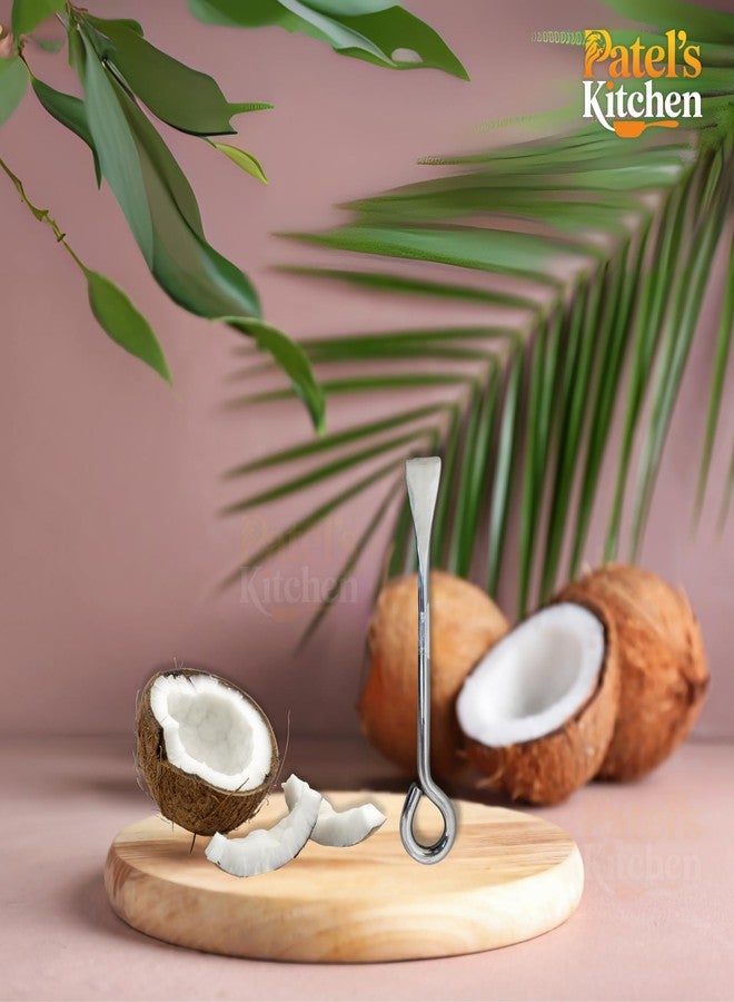 PATEL'S KITCHEN Stainless Steel Coconut Breaker, Coconut Cutter, Coconut Slicer, Core Pit Remover/Coconut Remover, Coconut Skin Peeler - 2 Pieces - Image 5